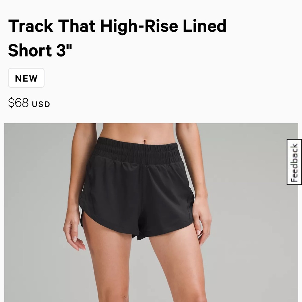 Lululemon Black High Rise Shorts